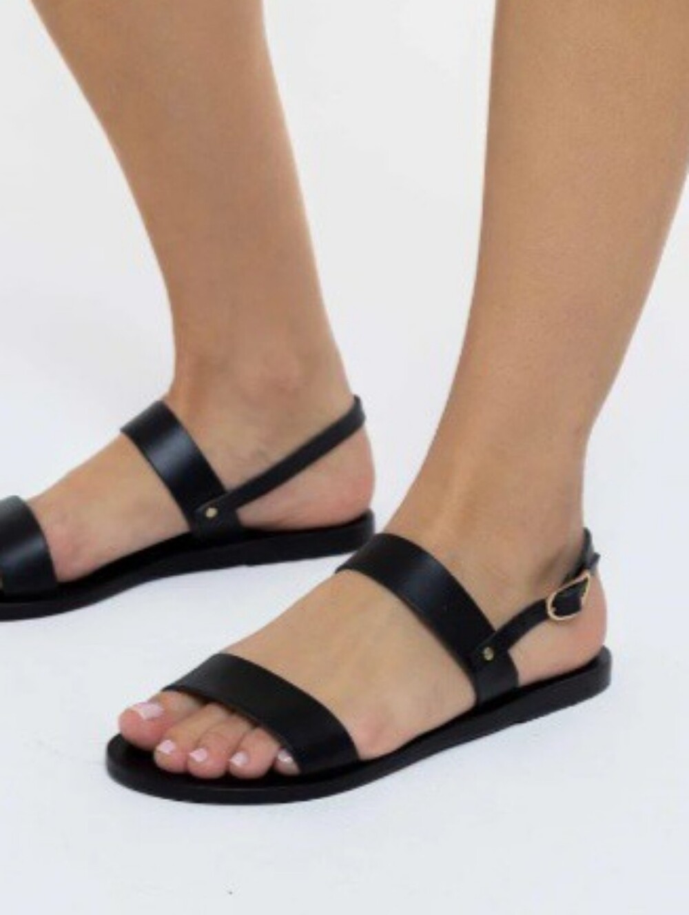 Ancient Greek Sandals Clio Classic Black Leather Strappy Women's Sandal Size 8.5